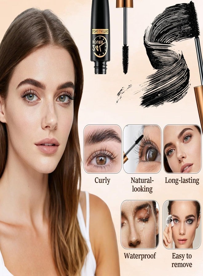 Iiglitch 2 Pack 4D Silk Fiber Lash Mascara, Waterproof Silk Fibre Thick Lengthening Mascara - Image 5